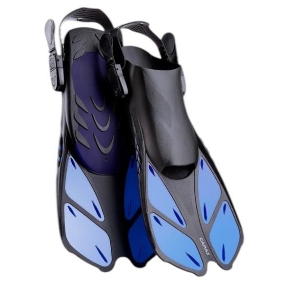 NWT Capas Blue And Black Snorkel Fins - Picture 1 of 6